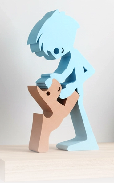 Boy and puppy