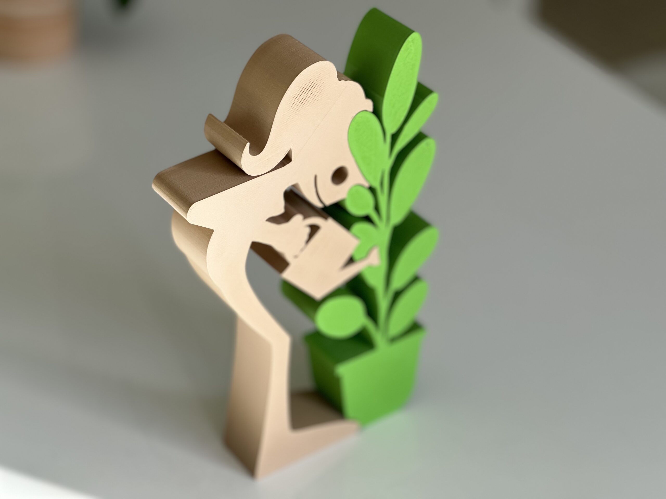 Woman Watering Plant