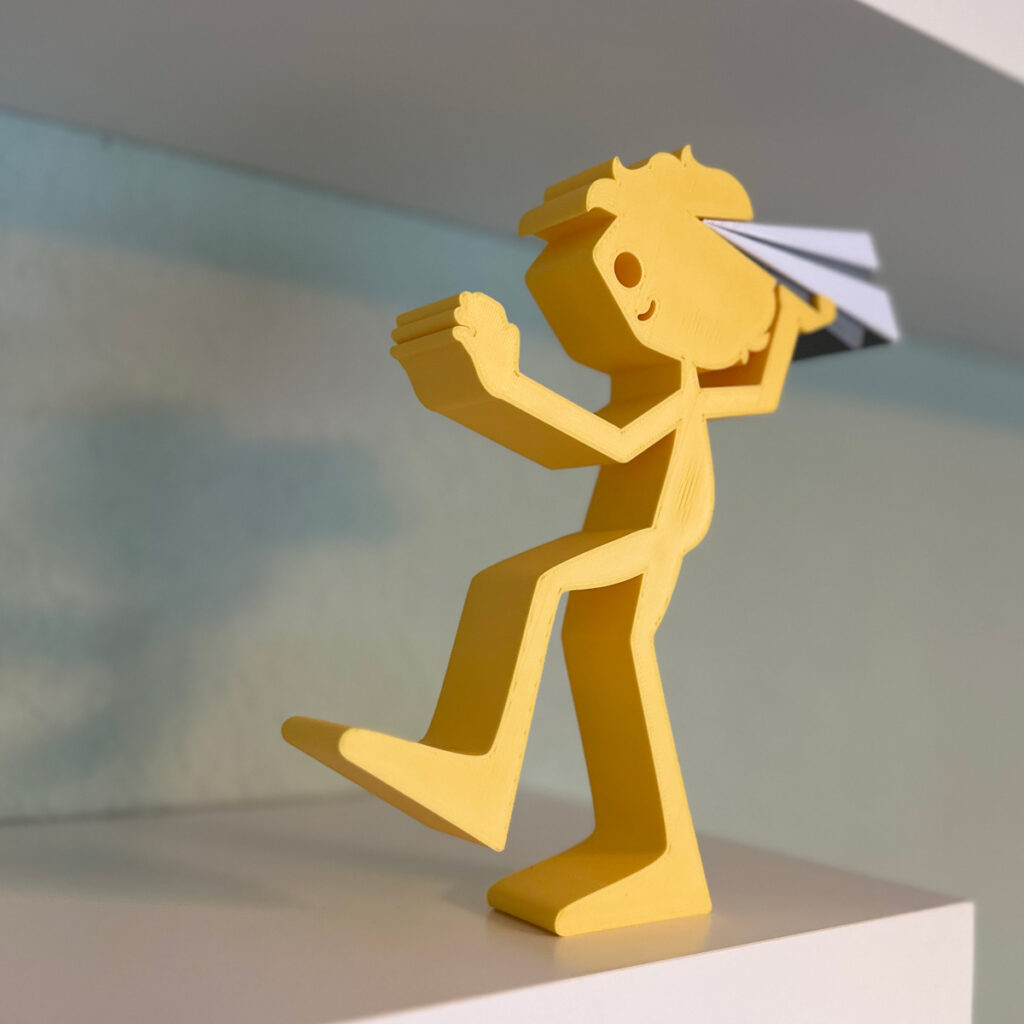 Boy Throwing Paper Airplane