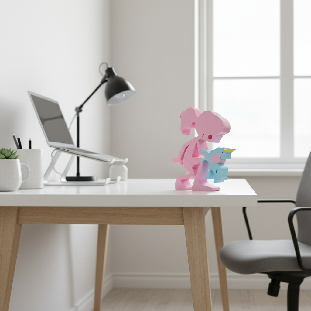 Girl Playing with Unicorn