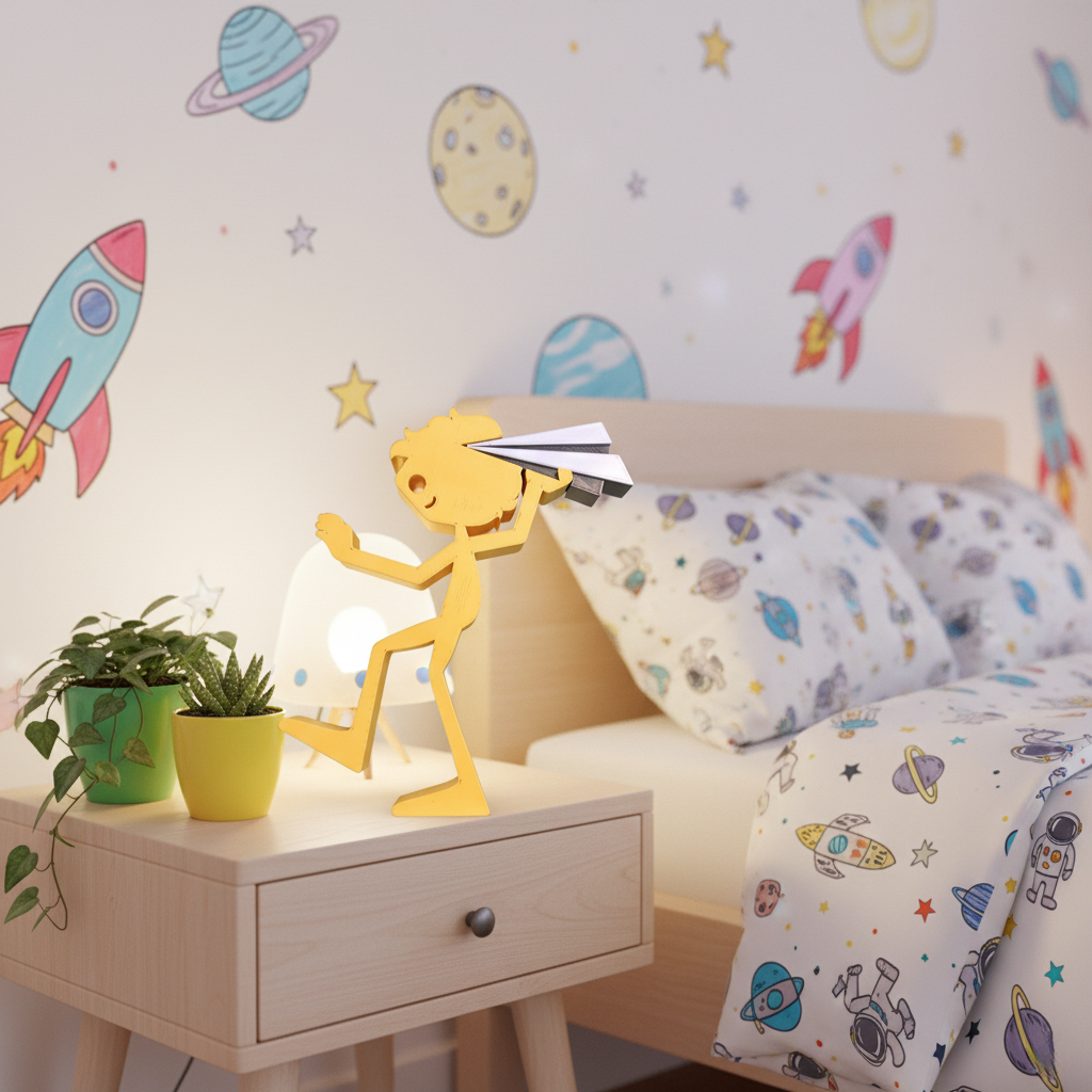 Boy Throwing Paper Airplane