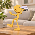Boy Throwing Paper Airplane