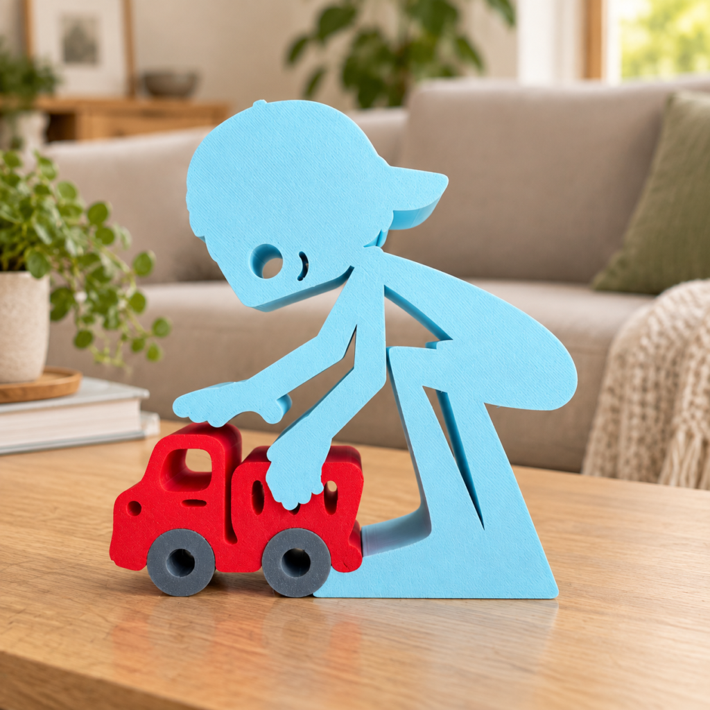 Boy with Toy Truck