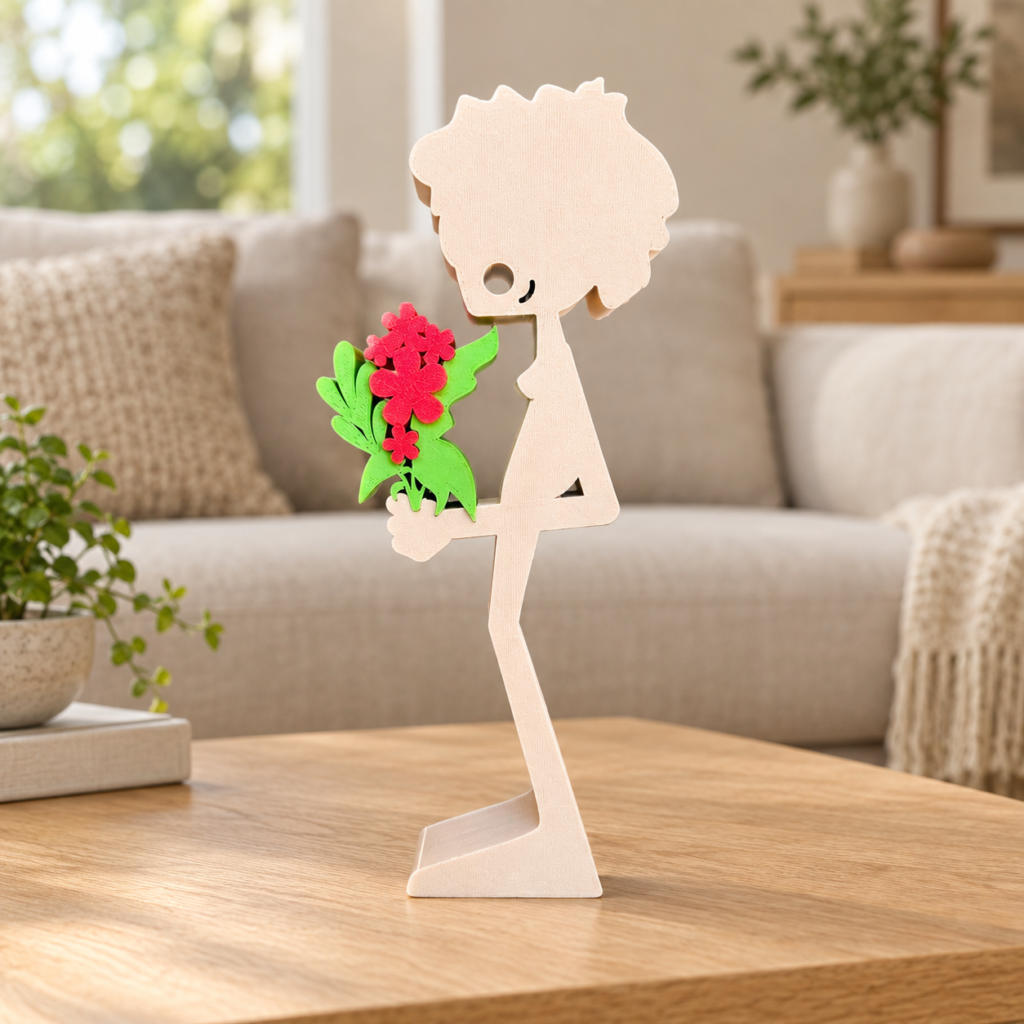 Woman with flowers