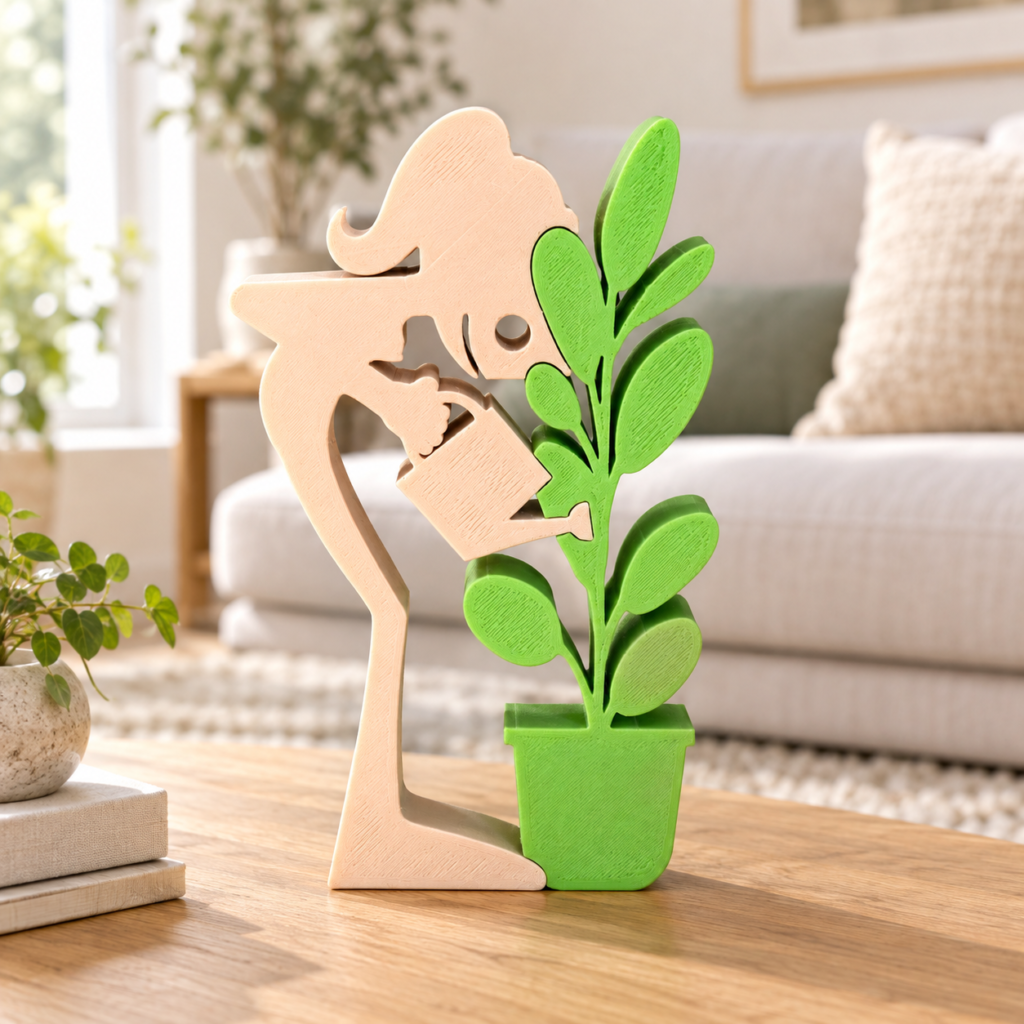 Woman Watering Plant