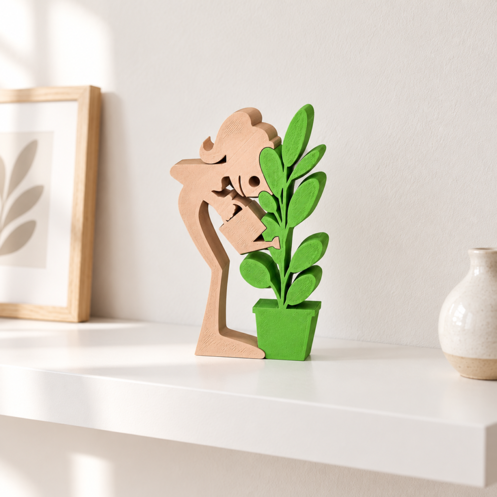 Woman Watering Plant