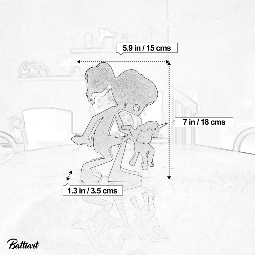 Girl Playing with Unicorn