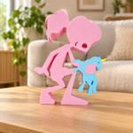 Girl Playing with Unicorn