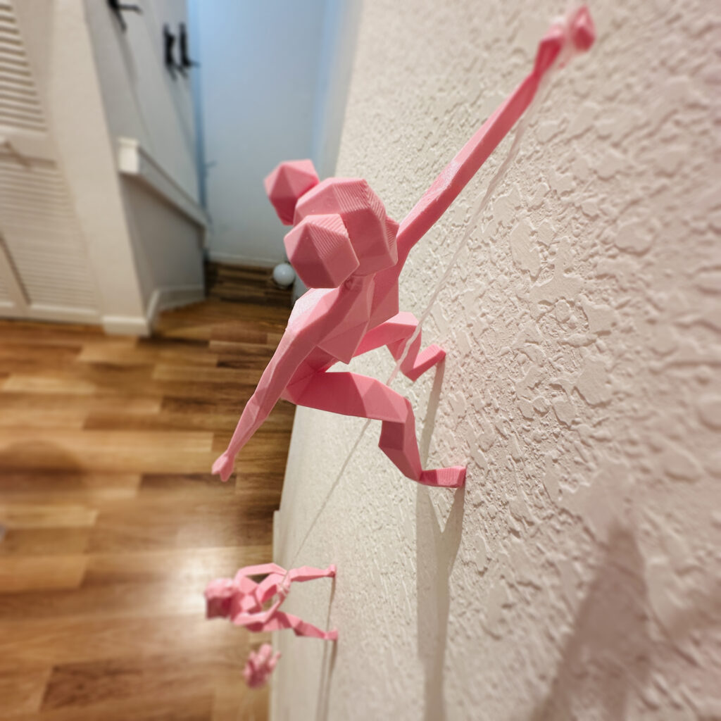 Geometric Climbing Woman