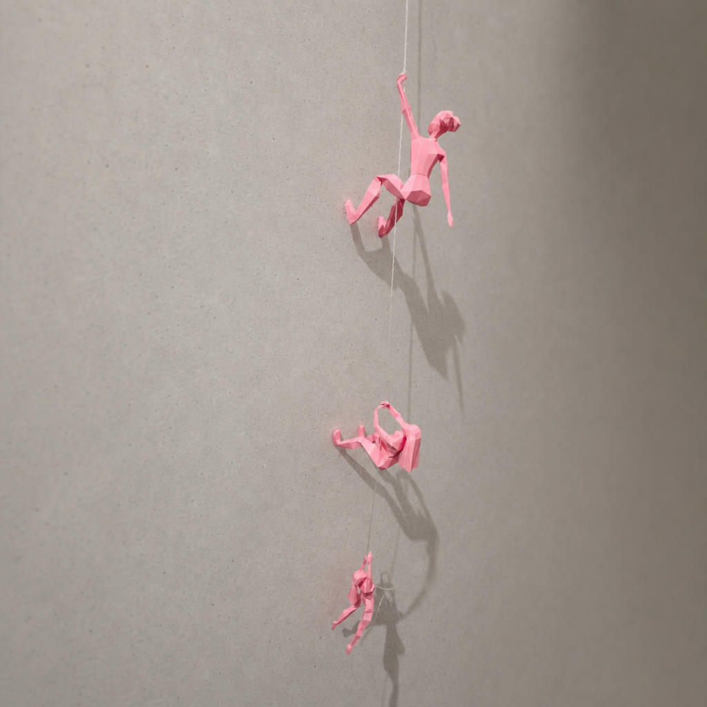 Geometric Climbing Woman