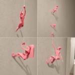 Geometric Climbing Woman